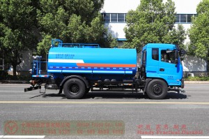 12 square volume green sprinkler truck – Dongfeng 4*2 sprinkler truck – 210 hp water tanker truck production and export manufacturers