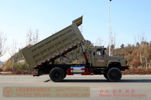 Flathead one and a half row 240 hp Dump Truck–Dongfeng 4*4 rear single tire off-road Truck–Twin-axle off-road truck conversion manufacturers