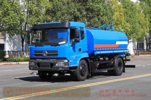 12 square volume green sprinkler truck – Dongfeng 4*2 sprinkler truck – 210 hp water tanker truck production and export manufacturers