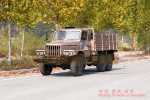 Dongfeng 25Y Pointed Buggy with Winch–Champagne Color 170 HP Long Head Truck–Export EQ2082 Two and a Half Ton Troop Carrier