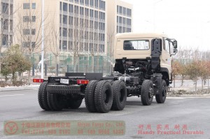 Dongfeng 8*8 flatbed truck chassis–Dongfeng Hercules 9 meters flatbed truck chassis–30 tons of special truck chassis conversion