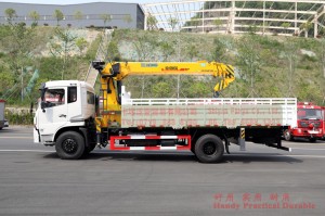 4×2 Dongfeng Tianjin ထရပ်ကား-Dongfeng Tianjin 10T Truck Lifting Truck-Xugong 10T လေးပိုင်းခွဲ Boom Crane