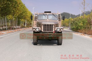 Xe Buggy nhọn Dongfeng 25Y có tời–Màu sâm panh Xe tải đầu dài 170 HP–Xuất khẩu EQ2082 Xe chở quân hai tấn rưỡi