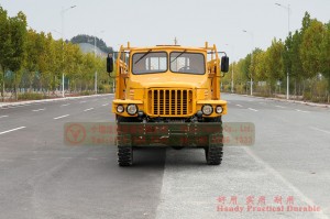 Dongfeng 6*6 ရှည်လျားသော ဦးခေါင်းနှစ်ထပ်ဒီဇယ်ထရပ်ကား-EQ240 လေးတန်အရပ်သားလမ်းကြမ်းထရပ်ကား-EQ2082 ညွှန်ပြထားသော Y25 လမ်းကြမ်းတပ်သားများတင်ဆောင်သည့်ယာဉ်