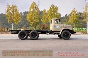 Dongfeng double-glass EQ2100 six-wheel-drive off-road chassis – 6×6 pointed EQ245 troop-carrying truck chassis for export – long head 190 hp military vehicle special conversion