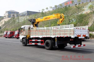 4×2 Dongfeng Tianjin ထရပ်ကား-Dongfeng Tianjin 10T Truck Lifting Truck-Xugong 10T လေးပိုင်းခွဲ Boom Crane
