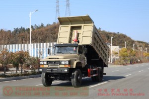 Flathead one and a half row 240 hp Dump Truck–Dongfeng 4*4 rear single tire off-road Truck–Twin-axle off-road truck conversion manufacturers