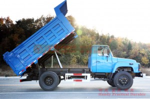 Xe tải tự đổ Dongfeng EQ3092 4 * 2 địa hình màu xanh lam Xe cổ điển