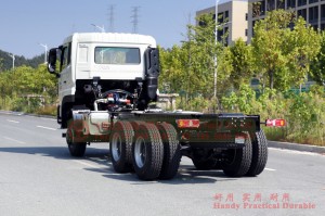 Xe tải ba trục Dongfeng khung gầm 25 tấn - khung gầm xe tải hạng nặng xuất khẩu 280 mã lực - nhà sản xuất chuyển đổi khung gầm xe tải tám bánh phía sau 7 mét