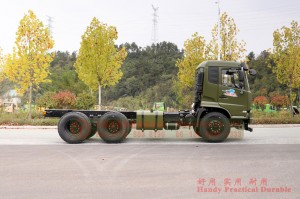 Dongfeng ขับเคลื่อนหกล้อ 210 แรงม้าแชสซีรถออฟโรด - แชสซีเรือบรรทุกน้ำมันออฟโรด Dongfeng 6 × 4 - แชสซียานพาหนะพิเศษแถวแบน Dongfeng ครึ่งออฟโรด
