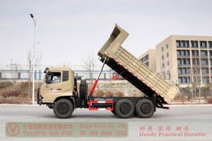 Xe tải tự đổ Dongfeng 6WD đầu phẳng–Xe tải Dongfeng 210 HP–Nhà sản xuất xuất khẩu xe tải địa hình Dongfeng