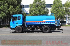 12 square volume green sprinkler truck – Dongfeng 4*2 sprinkler truck – 210 hp water tanker truck production and export manufacturers