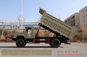 Flathead one and a half row 240 hp Dump Truck–Dongfeng 4*4 rear single tire off-road Truck–Twin-axle off-road truck conversion manufacturers