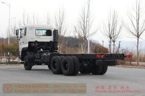 Dongfeng six-wheel drive off-road special purpose vehicle chassis–Rear double axle 400 hp chassis–Special purpose vehicle chassis customization manufacturer