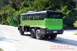Dongfeng EQ2102 ကိုယ်ထည်ကို မွမ်းမံထားသော လမ်းကြမ်းဘတ်စ်-Dongfeng 6×6 အားလုံး-ဒရိုက် off-road ဘတ်စ်ကား